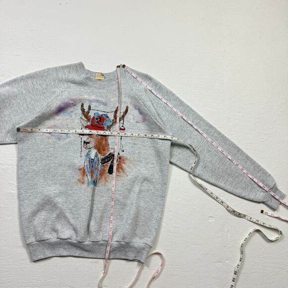Vintage 80s Deer Graphic Crewneck Sweatshirt, Size XL - Picture 6 of 10